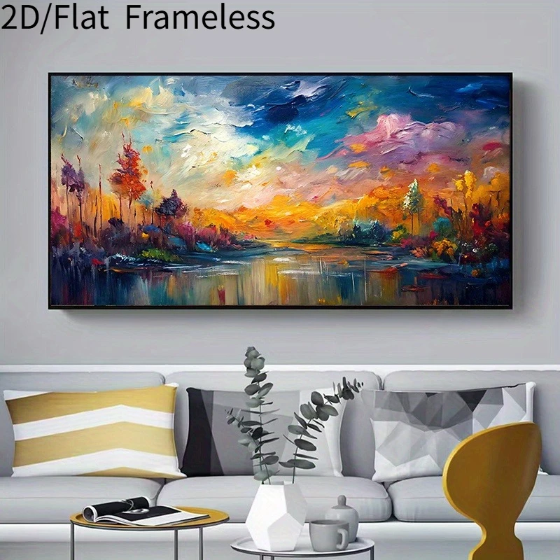 2D Flat Abstract Vibrant River Landscape Canvas Wall Art Frameless Modern Sunset Rainbow Sky Canvas Prints for Living Room Decor
2D Flat Abstract Vibrant River Landscape Canvas Wall Art Frameless Modern Sunset Rainbow Sky Canvas Prints for Living Room Decor