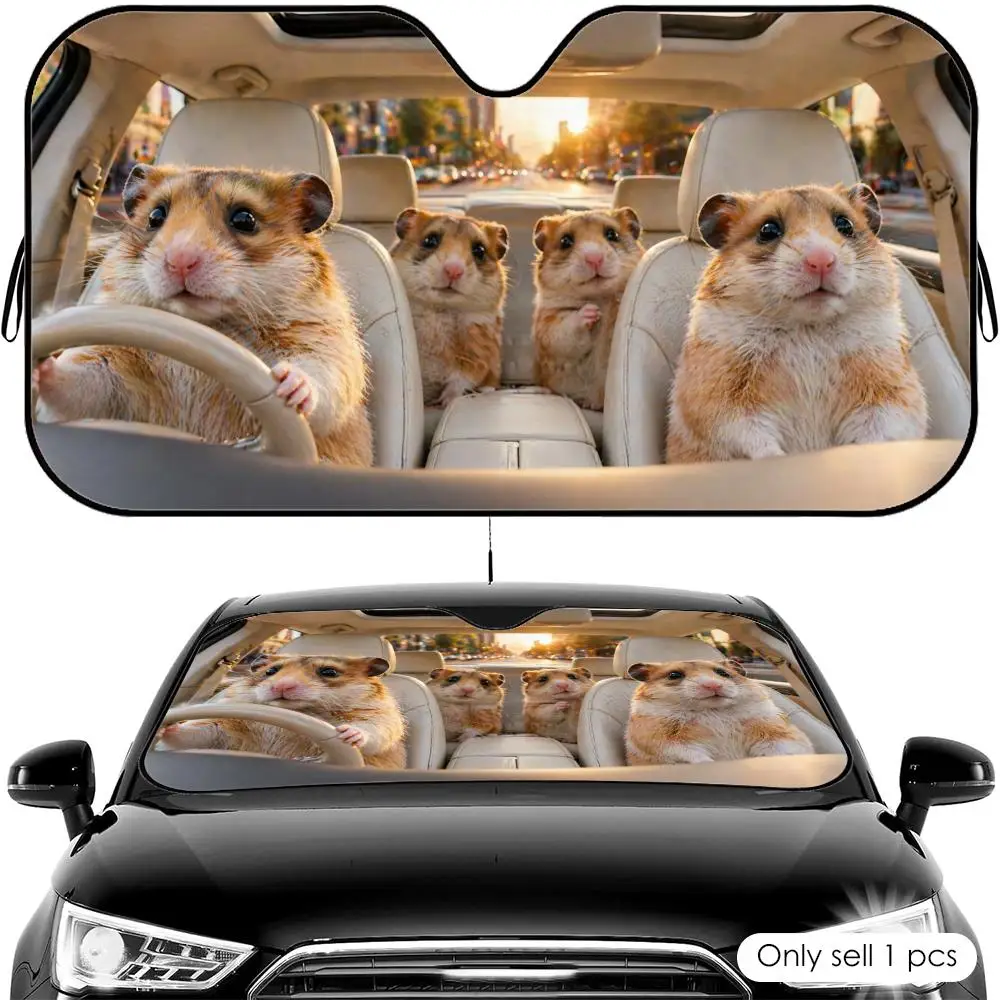 Cute Hamster Road Trip Sun Visor Car Front Windshield Shade UV Block Heat Shield Foldable Universal Fit Cover
Cute Hamster Road Trip Sun Visor Car Front Windshield Shade UV Block Heat Shield Foldable Universal Fit Cover
