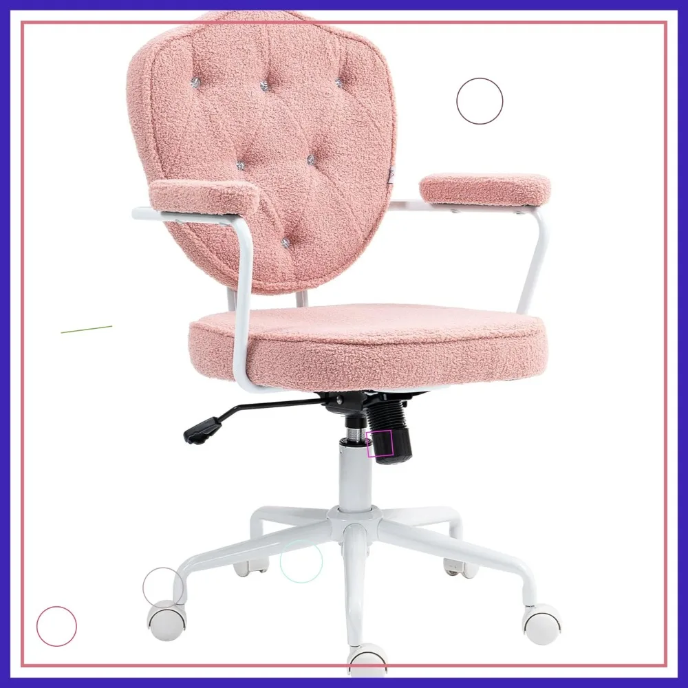 Cute Fluffy Teddy Bear Office Chair, Pink Swivel Vanity Desk Chair with Adjustable Height & Tilt
Cute Fluffy Teddy Bear Office Chair, Pink Swivel Vanity Desk Chair with Adjustable Height & Tilt
