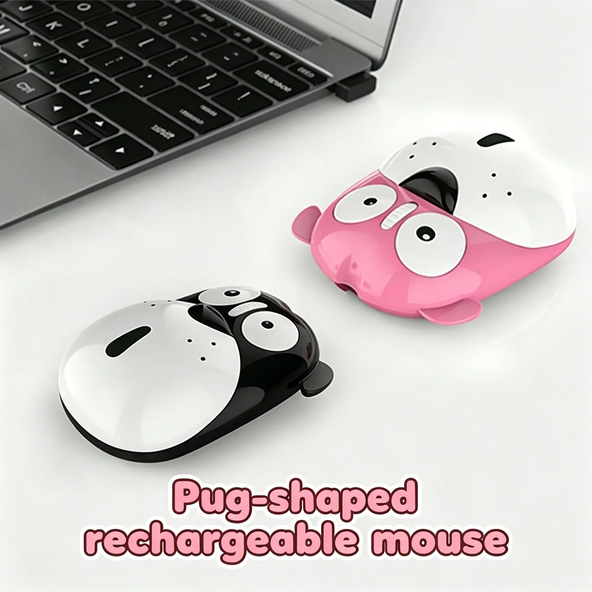 Cute Pug 2.4G Wireless Mouse with USB-A & USB-C Dual Receiver Silent Ergonomic Rechargeable Mice for PC Laptop
Cute Pug 2.4G Wireless Mouse with USB-A & USB-C Dual Receiver Silent Ergonomic Rechargeable Mice for PC Laptop
