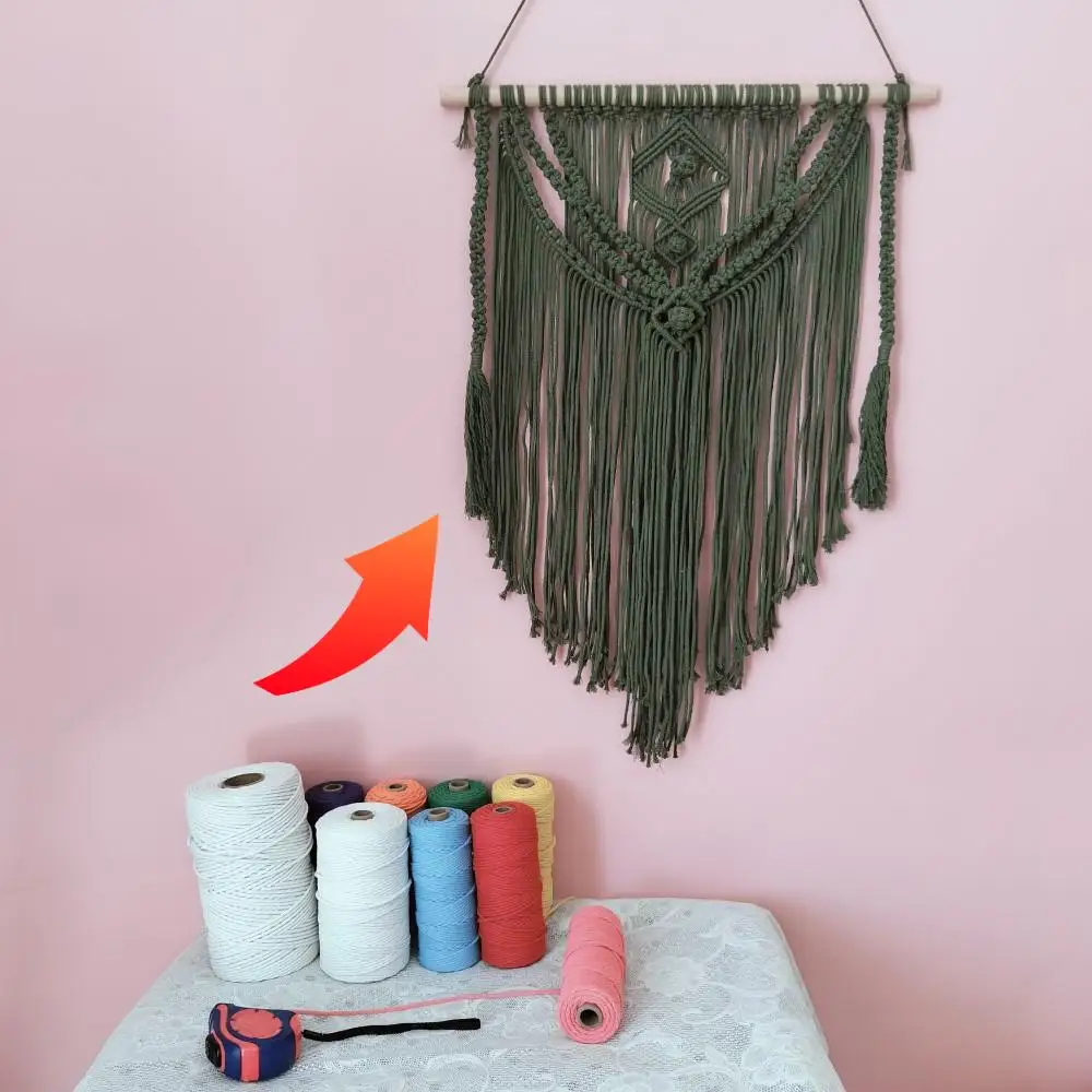 Macrame Rope Colored Cotton Cords 3mm 200 Meters Boho Hanging Tapestry Making Thread DIY Easy Crafting Ideas With PDF Tutorials
Macrame Rope Colored Cotton Cords 3mm 200 Meters Boho Hanging Tapestry Making Thread DIY Easy Crafting Ideas With PDF Tutorials