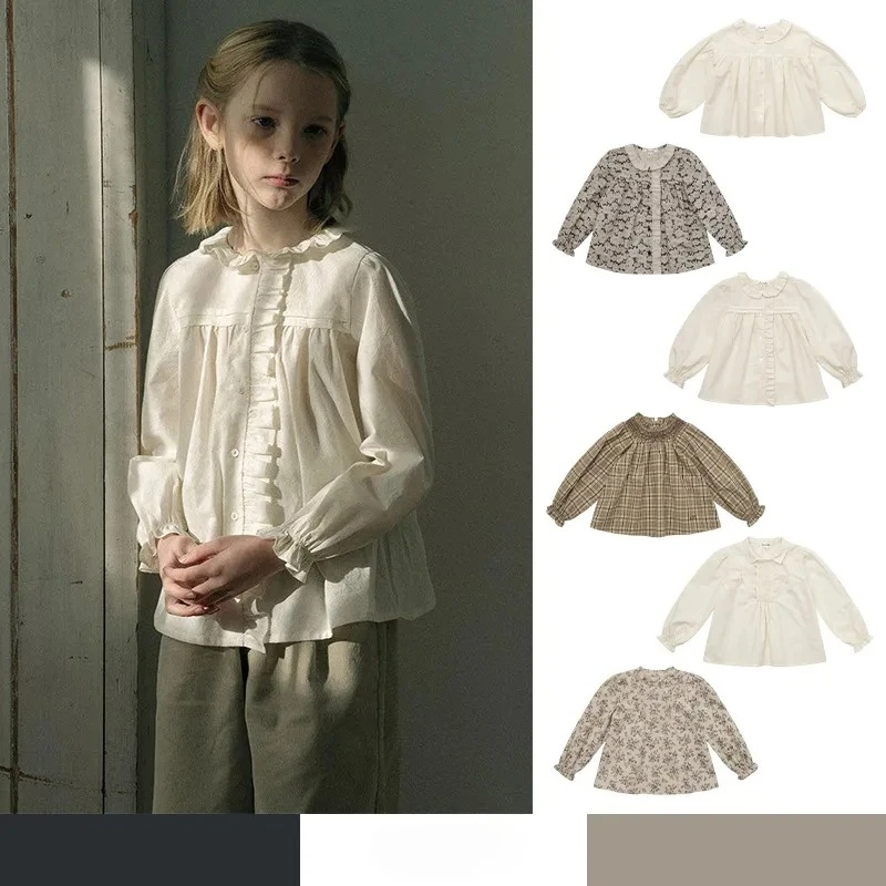 Lou Girls 2025 г., осенне-зимняя хлопковая блузка с длинными рукавами и цветочным принтом, детская рубашка с кружевной отделкой и красивыми рюшами, топ для девочек 
Lou Girls 2025 г., осенне-зимняя хлопковая блузка с длинными рукавами и цветочным принтом, детская рубашка с кружевной отделкой и красивыми рюшами, топ для девочек