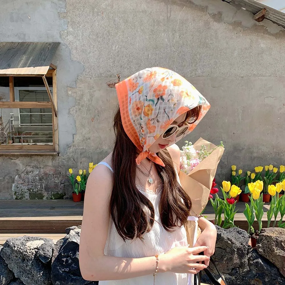 Breathable Spring Silk Scarf Cotton Sweat-absorption Square Hijab Scarf Quick-drying Colorful Flower Printed Headscarf Women
Breathable Spring Silk Scarf Cotton Sweat-absorption Square Hijab Scarf Quick-drying Colorful Flower Printed Headscarf Women