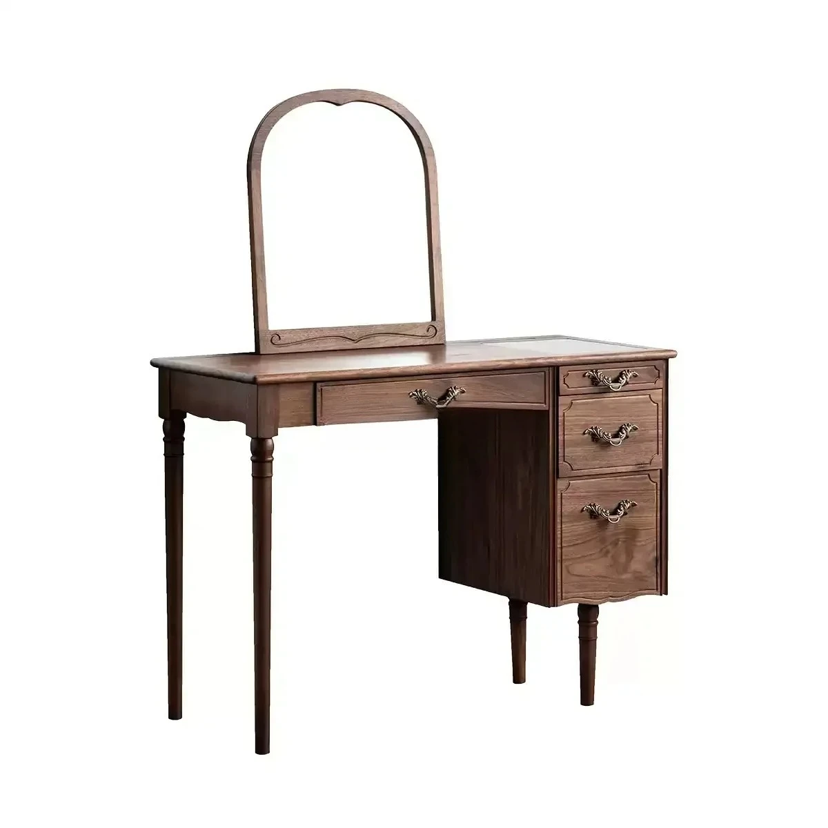 Комод в стиле ретро из массива дерева, черный орех, современный простой столик для хранения в спальне, столик для макияжа
Комод в стиле ретро из массива дерева, черный орех, современный простой столик для хранения в спальне, столик для макияжа