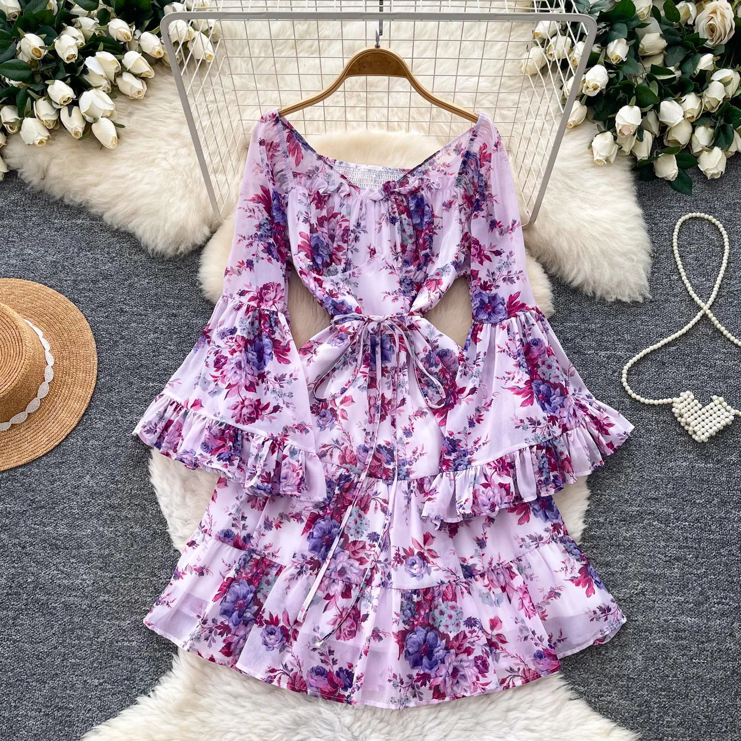 Women Floral Print Midi/mini Dress Spring Summer Puff Sleeve A-Line Dress Vintage Sweet Lolita Style Female Vestido DS517
Women Floral Print Midi/mini Dress Spring Summer Puff Sleeve A-Line Dress Vintage Sweet Lolita Style Female Vestido DS517