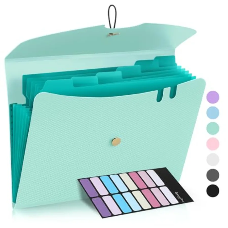 7 Pocket Accordion File Organizer, Premium Expanding File Folder, Letter Size Folders for Documents, Sleek Filing Folders with
7 Pocket Accordion File Organizer, Premium Expanding File Folder, Letter Size Folders for Documents, Sleek Filing Folders with