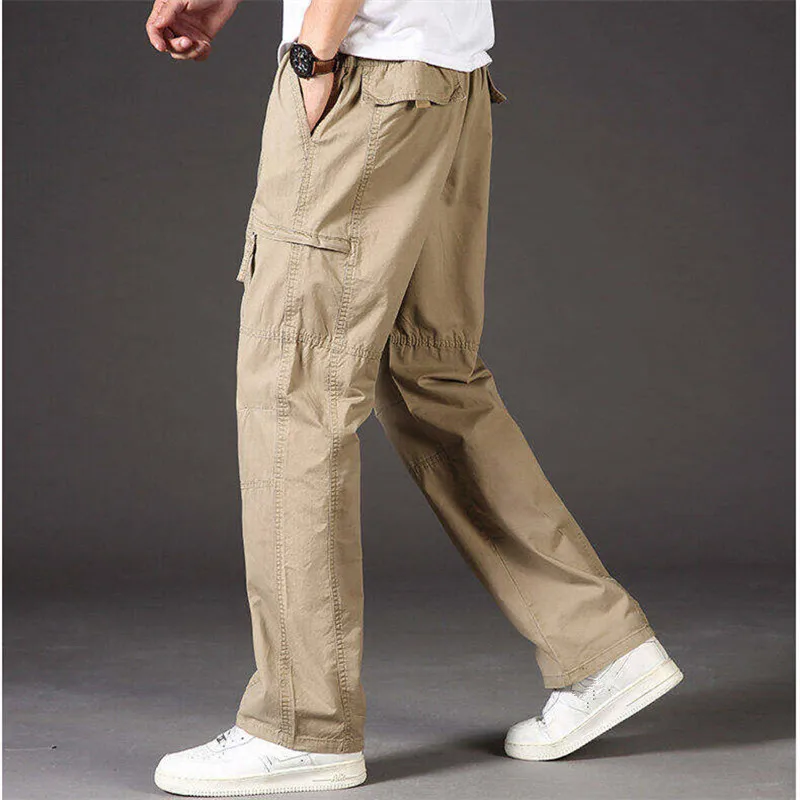 Spring Autumn Men's Cotton Cargo Pants Solid Color Outdoor Sports Pants Men Straight Multi-Pocket Drawstring Casual Trousers
Spring Autumn Men's Cotton Cargo Pants Solid Color Outdoor Sports Pants Men Straight Multi-Pocket Drawstring Casual Trousers