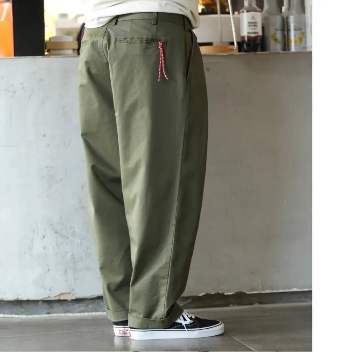 Loose Long Pants Double Pleat Casual Trousers Japanese Made Red Rope Series Cone Shape Youth Cotton Khaki Casual PantsYY135
Loose Long Pants Double Pleat Casual Trousers Japanese Made Red Rope Series Cone Shape Youth Cotton Khaki Casual PantsYY135