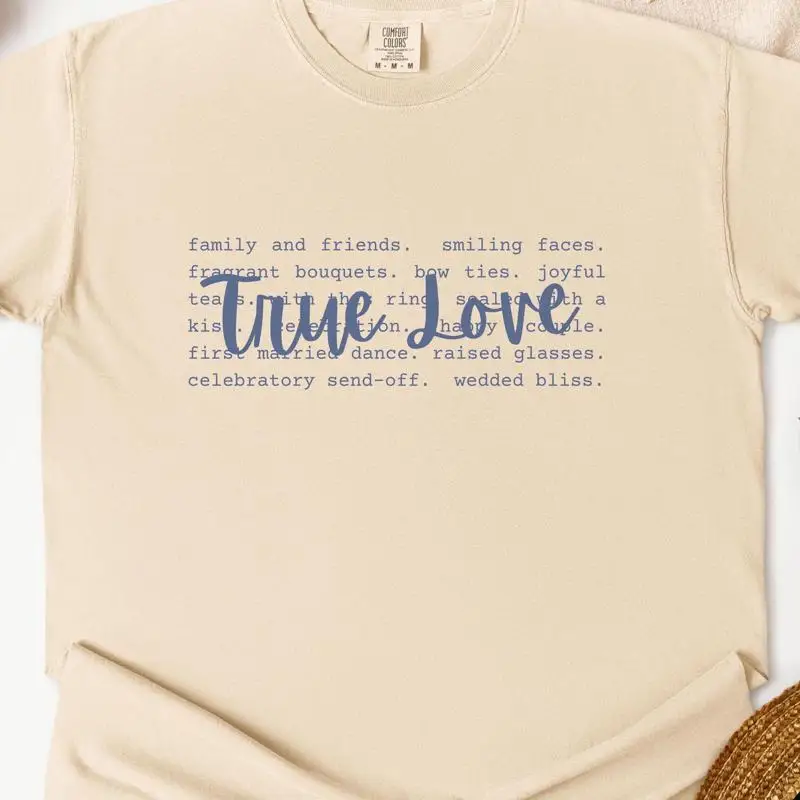 Wedding Words Comfort Colors Bride T Shirt True Love Anniversary Cute Engagement Party Fiancée or
Wedding Words Comfort Colors Bride T Shirt True Love Anniversary Cute Engagement Party Fiancée or