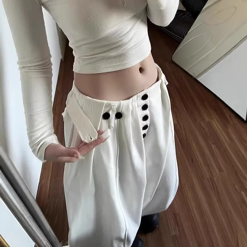 2026 New Spring Women's White Casual Wide Leg Pants Loose Lazy Straight Leg Trousers for Petite Girls
2026 New Spring Women's White Casual Wide Leg Pants Loose Lazy Straight Leg Trousers for Petite Girls