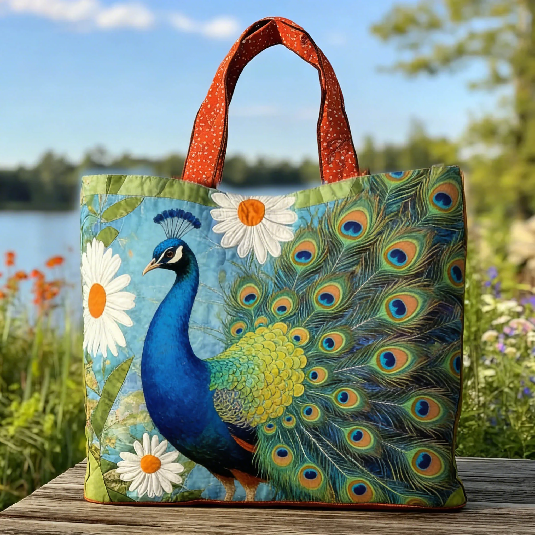 Vintage Artistic Peacock Daisy Quilted Tote Bag Unisex Elegant Retro Handbag Large Capacity Daily Commute Shopping Shoulder Bag
Vintage Artistic Peacock Daisy Quilted Tote Bag Unisex Elegant Retro Handbag Large Capacity Daily Commute Shopping Shoulder Bag