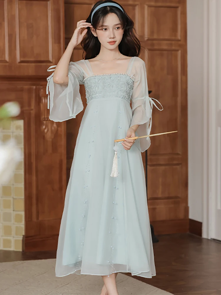 Летнее синее шифоновое лоскутное жаккардовое платье, женское шикарное элегантное платье с квадратным воротником и бисером, 2024, винтажные роскошные вечерние платья
Летнее синее шифоновое лоскутное жаккардовое платье, женское шикарное элегантное платье с квадратным воротником и бисером, 2024, винтажные роскошные вечерние платья