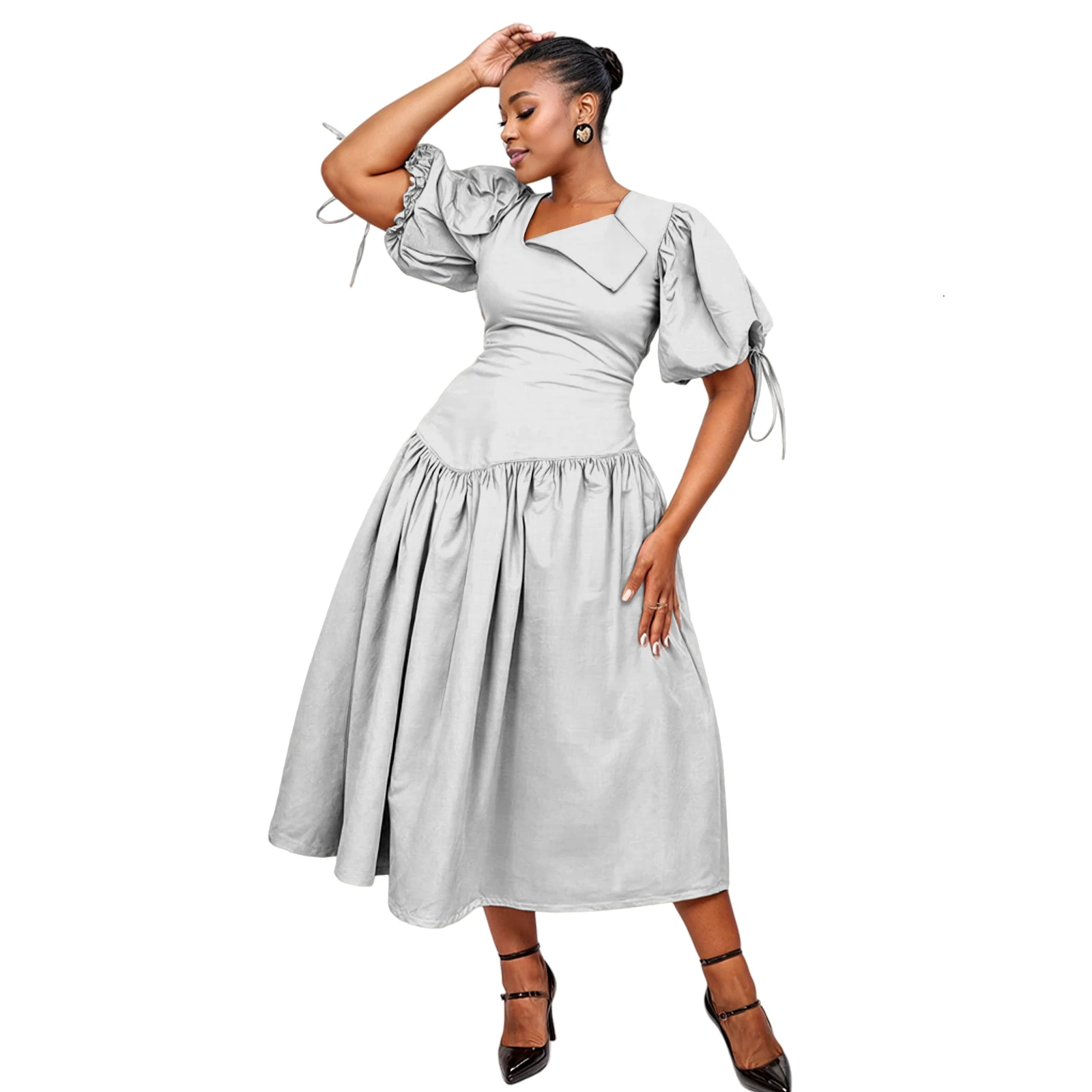 African Women's Dresses Puff Short Sleeve Dashiki Outfits Party Diamond Neckline Clothing Casual Skirt
African Women's Dresses Puff Short Sleeve Dashiki Outfits Party Diamond Neckline Clothing Casual Skirt