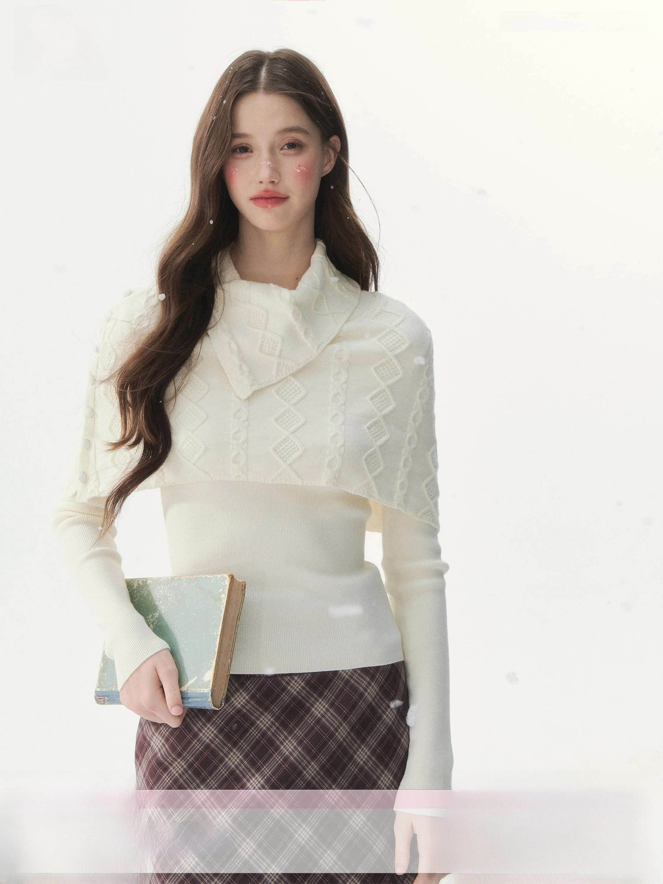 Вязаный свитер SunsetPark в винтажном стиле с белым воротником, имитация двухслойности, с длинными рукавами, для девочек
Вязаный свитер SunsetPark в винтажном стиле с белым воротником, имитация двухслойности, с длинными рукавами, для девочек