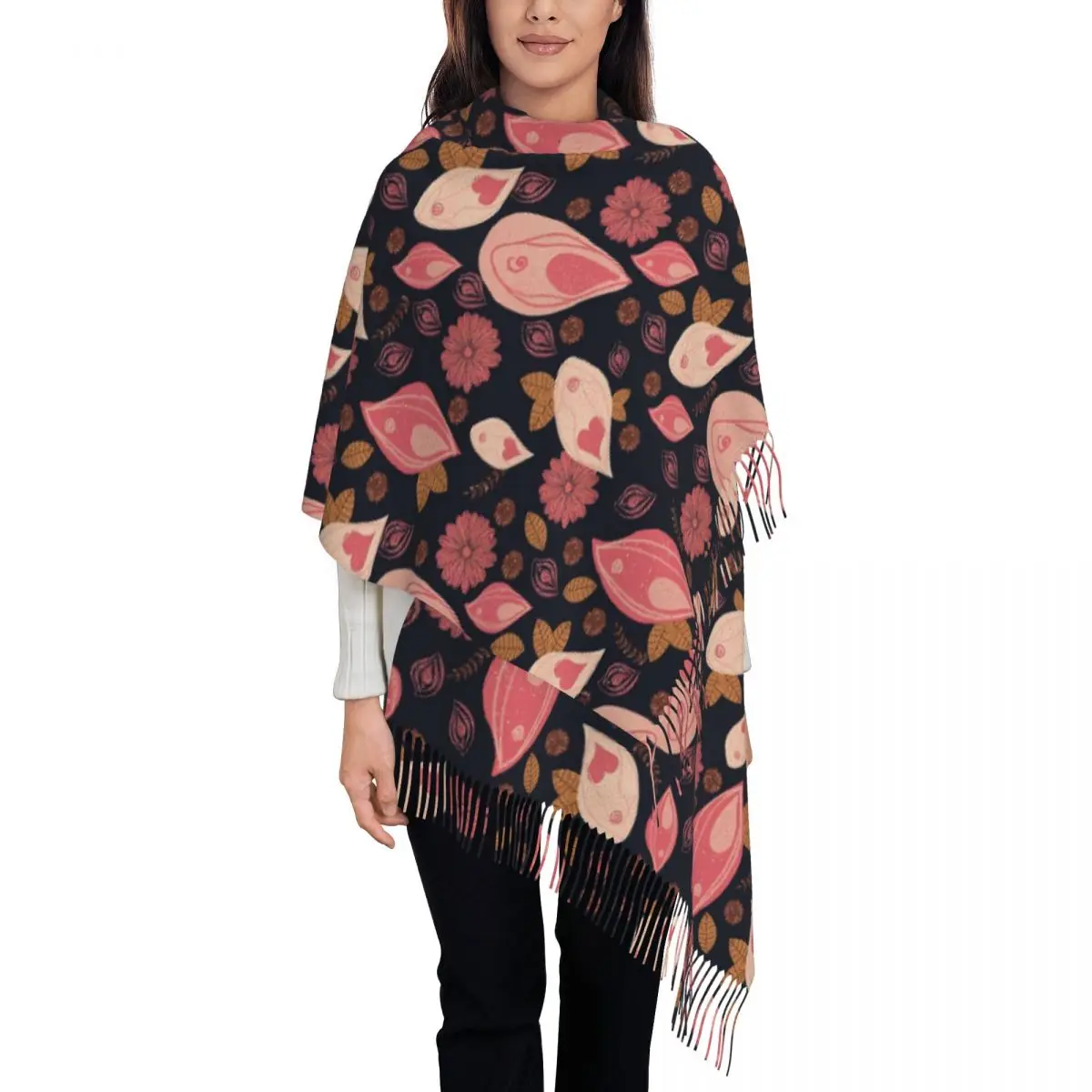 Vulva Flower Pattern Scarf Tassel Scarves Women Soft Warm Shawls and Wraps Large Fall Winter Shawl Wrap
Vulva Flower Pattern Scarf Tassel Scarves Women Soft Warm Shawls and Wraps Large Fall Winter Shawl Wrap