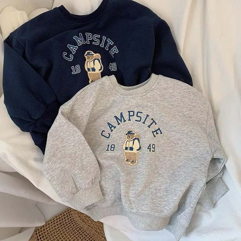 Spring Autumn Boys Girls Hoodies Solid Color Cartoon Bear Print Sports Sweatshirt For 2-12 Years Kids Handsome Leisure Pullover
Spring Autumn Boys Girls Hoodies Solid Color Cartoon Bear Print Sports Sweatshirt For 2-12 Years Kids Handsome Leisure Pullover