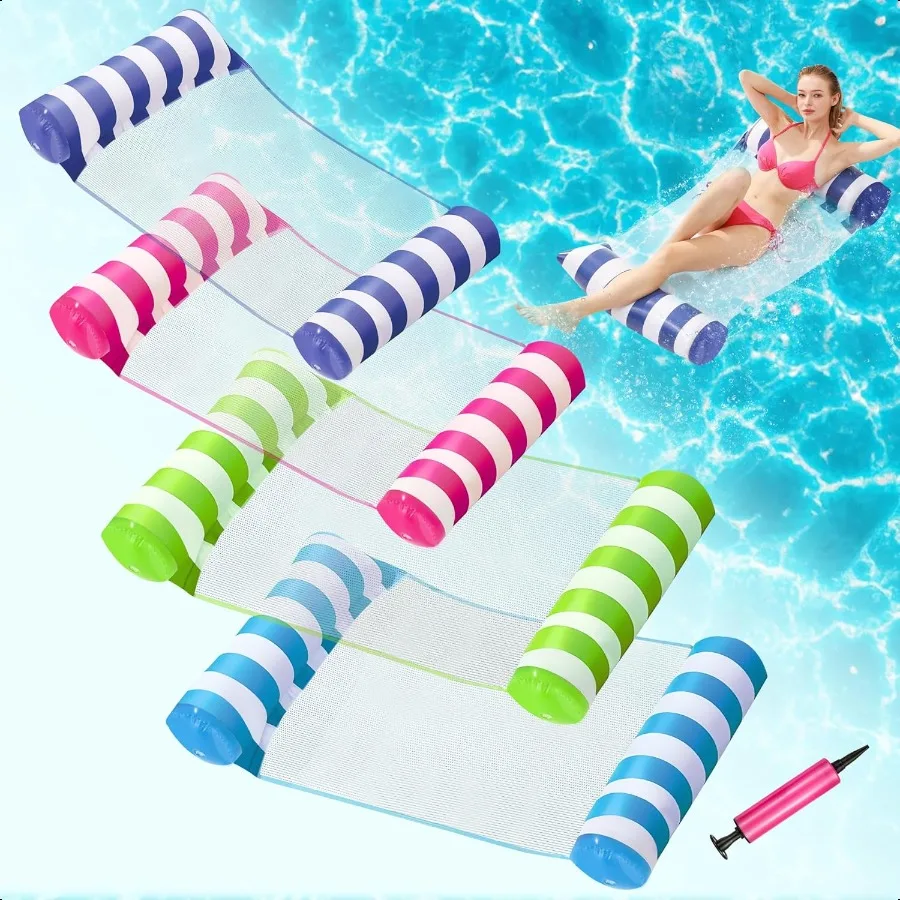 4 Pack Iatable Pool Floats 4in1 Water Hammock Pool Floats Adult Size for Swimming Pool Party Summer Lake Water Fun
4 Pack Iatable Pool Floats 4in1 Water Hammock Pool Floats Adult Size for Swimming Pool Party Summer Lake Water Fun