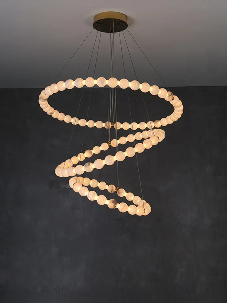 3 Layer Marble Pearl Ring Gold LED 2025 Chandelier Alabaster Hanging Lamps Suspension Luminaire Lampen For Foyer Stair case
3 Layer Marble Pearl Ring Gold LED 2025 Chandelier Alabaster Hanging Lamps Suspension Luminaire Lampen For Foyer Stair case