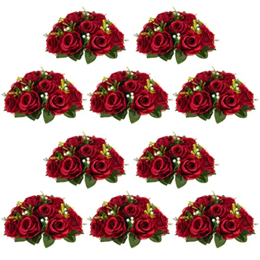 Flower Wedding Centrepieces for Tables - 10 Pcs 9.5in Diameter Crimson Artificial Flowers Rose Ball for Centerpieces Table - Fa
Flower Wedding Centrepieces for Tables - 10 Pcs 9.5in Diameter Crimson Artificial Flowers Rose Ball for Centerpieces Table - Fa