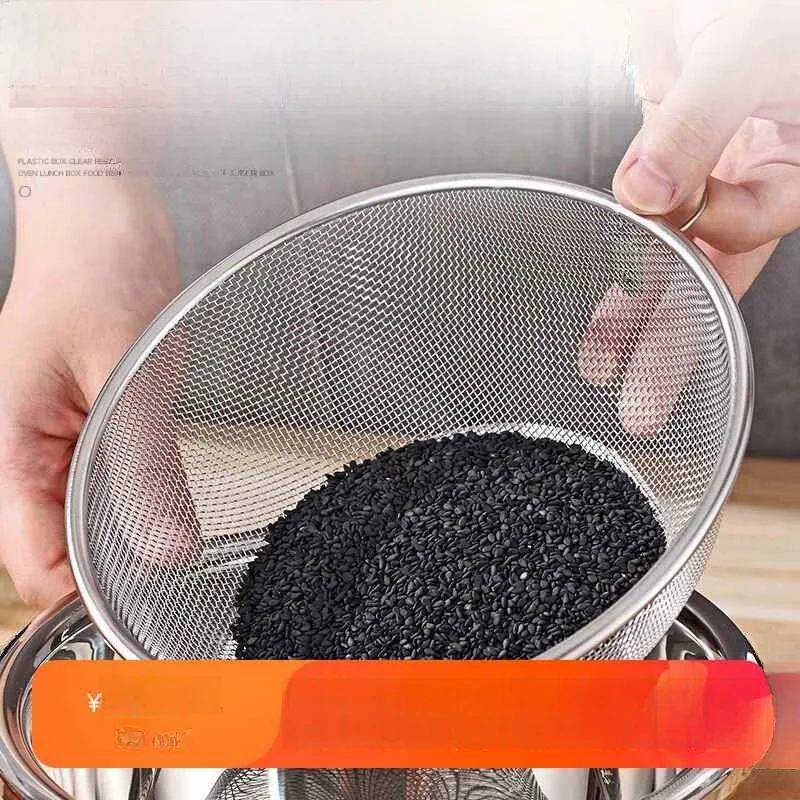 304 Stainless Steel Kitchen Rice Washing Basket Drain Basket Home Use Sesame Washing Basin Vegetable Draining Basket
304 Stainless Steel Kitchen Rice Washing Basket Drain Basket Home Use Sesame Washing Basin Vegetable Draining Basket