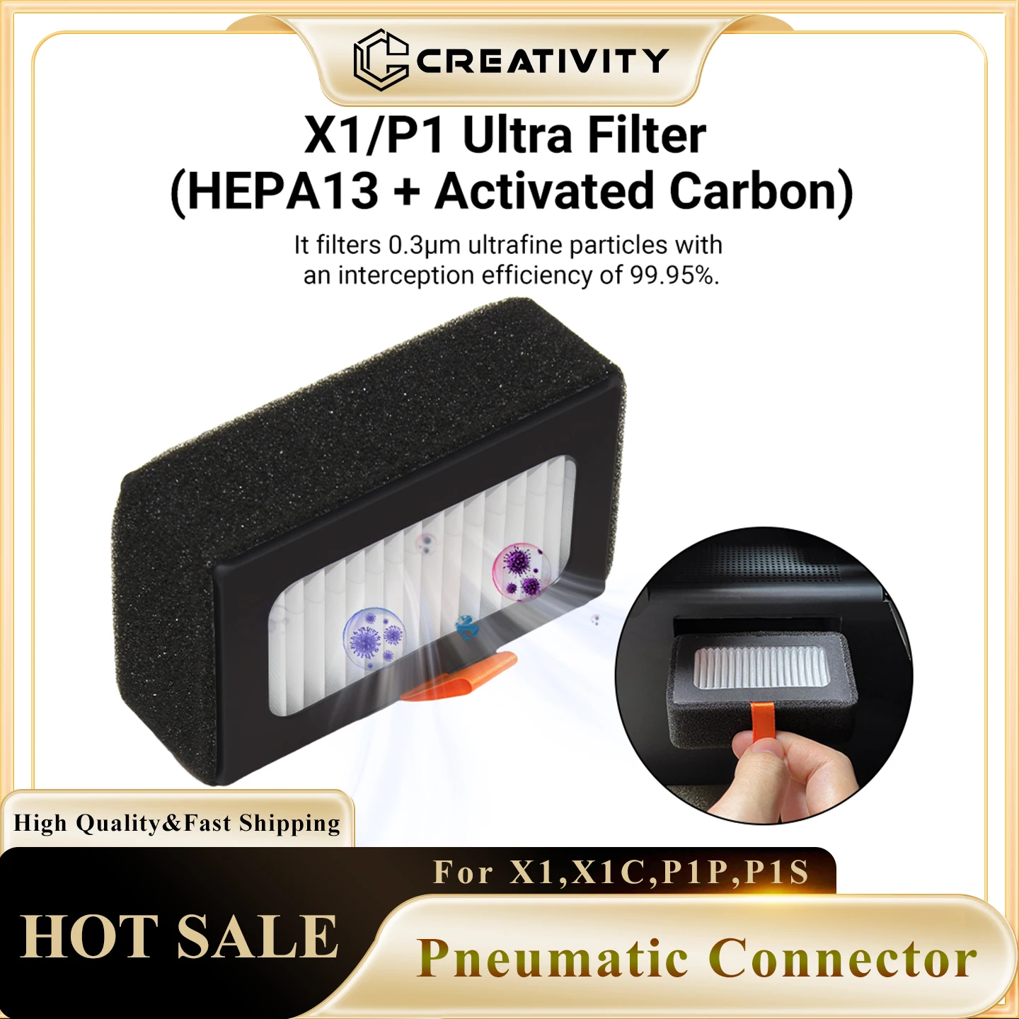 Newest Air Ultra Filter for X1 P1 P2S Series 3D Printer Accessories HEPA 13 +Activated Carbon Air Filter Ultra Replacement Parts
Newest Air Ultra Filter for X1 P1 P2S Series 3D Printer Accessories HEPA 13 +Activated Carbon Air Filter Ultra Replacement Parts