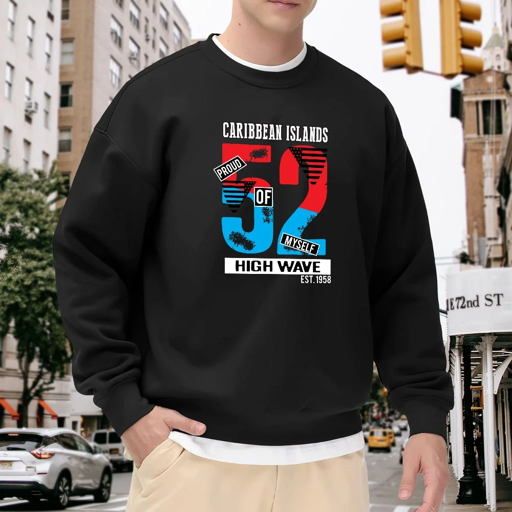 Men's Black Crew Neck Sweatshirt, Loose Fit with Letter and Number Print, Street Casual Style, Trendy and Versatile, Comfortable for Everyday Wear and Sports
Men's Black Crew Neck Sweatshirt, Loose Fit with Letter and Number Print, Street Casual Style, Trendy and Versatile, Comfortable for Everyday Wear and Sports