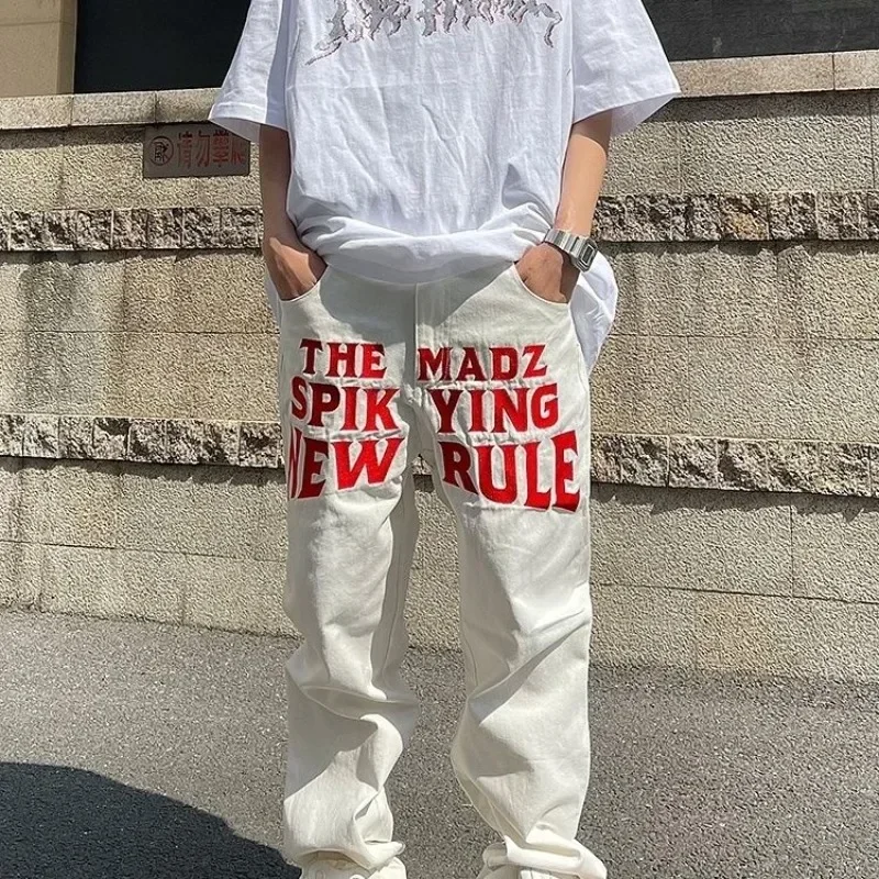 Man Cowboy Pants Hip Hop White Men's Jeans With Print Trousers Comfortable Y2k Streetwear New In Harajuku Autumn Clothing Soft
Man Cowboy Pants Hip Hop White Men's Jeans With Print Trousers Comfortable Y2k Streetwear New In Harajuku Autumn Clothing Soft