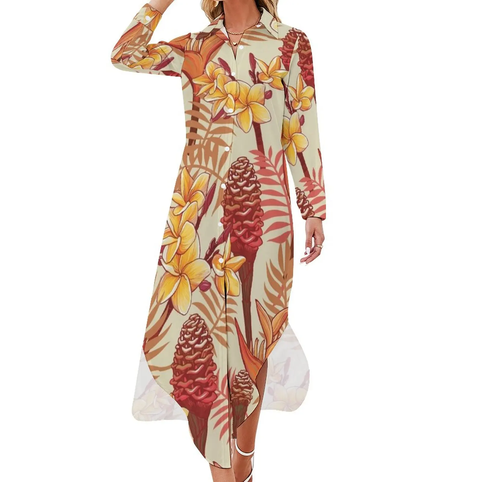 Tropical Reds Long Sleeved Shirt Dress beach outfits for women dresses for women 2024
Tropical Reds Long Sleeved Shirt Dress beach outfits for women dresses for women 2024