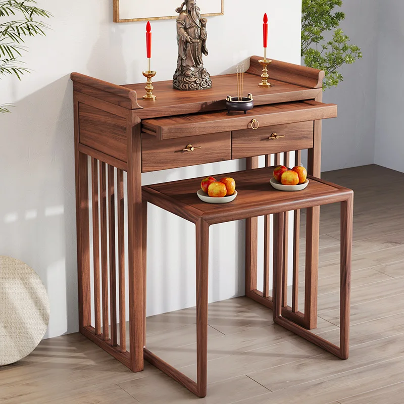 Black walnut solid wood combination table incense case household simple modern God of Wealth Gong Buddha
Black walnut solid wood combination table incense case household simple modern God of Wealth Gong Buddha