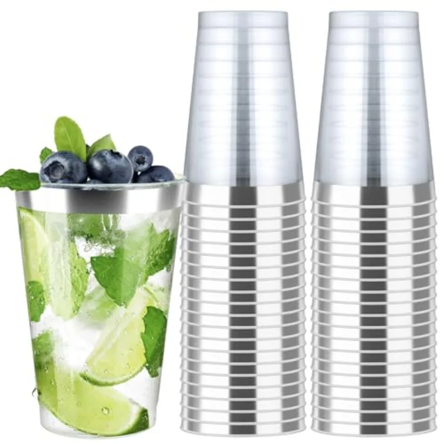 200 Pack Plastic Cups with Rimmed Edges Disposable, Recyclable, BPA Free, Food Safe, Modern Style, Perfect for Parties, Wedding
200 Pack Plastic Cups with Rimmed Edges Disposable, Recyclable, BPA Free, Food Safe, Modern Style, Perfect for Parties, Wedding