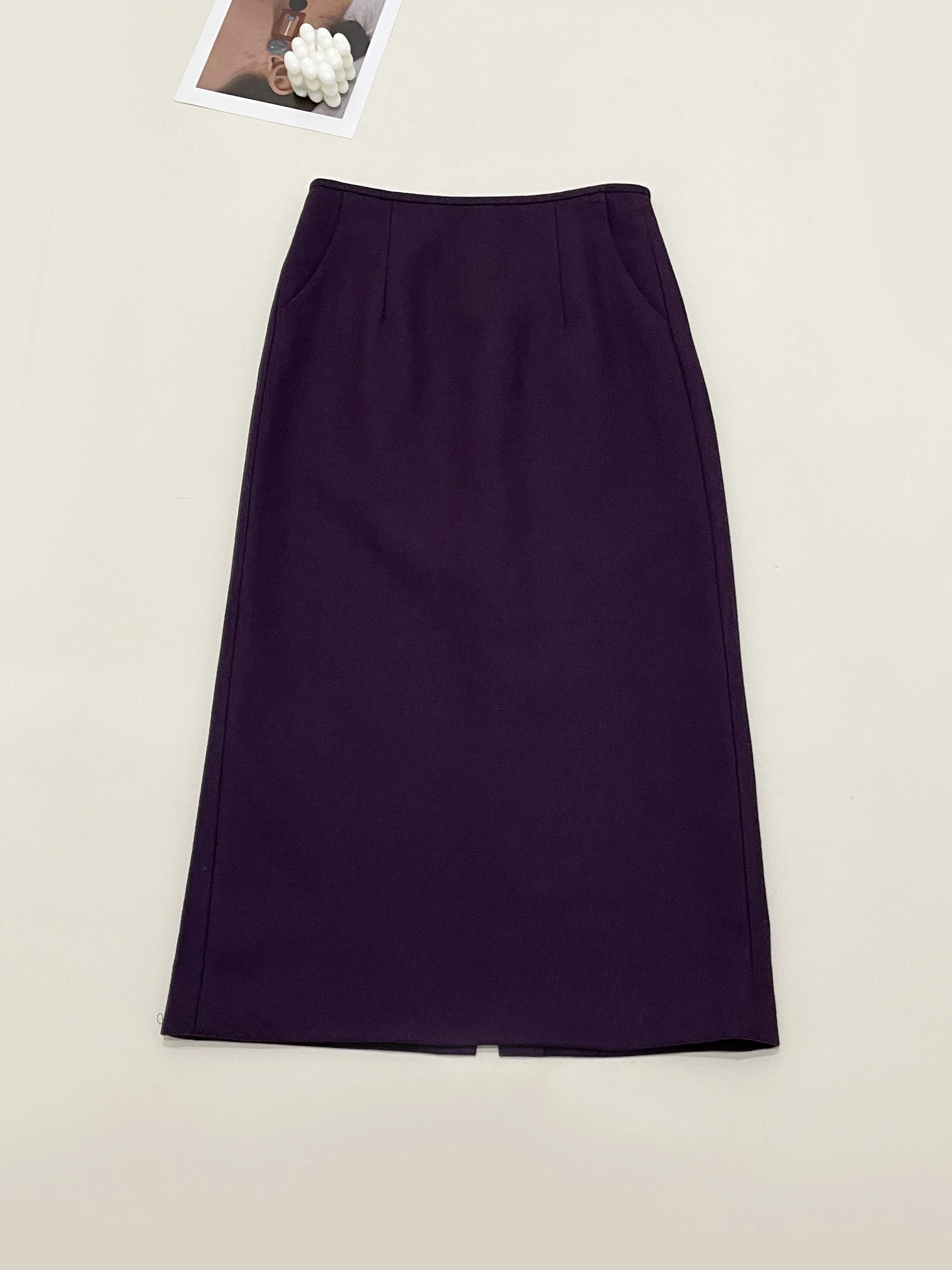Ele High Waist Woolen Skirt Mid-Length Straight Cut mat Sle Ci Commute Suitable Women's Skirt
Ele High Waist Woolen Skirt Mid-Length Straight Cut mat Sle Ci Commute Suitable Women's Skirt