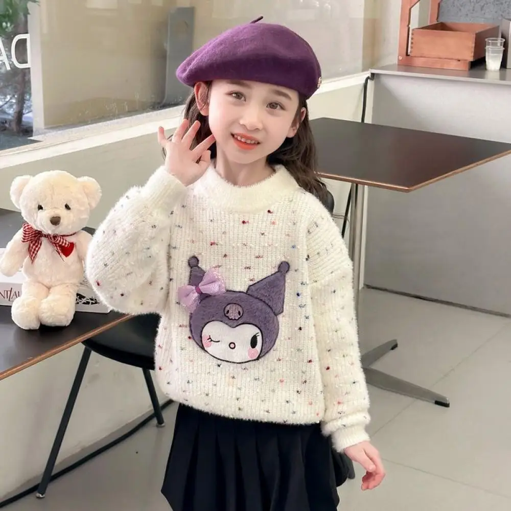 Свитер Sanrio Kuromi My Melody для девочек, милый детский свитер с утолщенным низом, свитшот, весенне-осенняя детская одежда
Свитер Sanrio Kuromi My Melody для девочек, милый детский свитер с утолщенным низом, свитшот, весенне-осенняя детская одежда