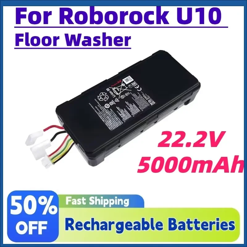 In-stock New 22.2V 5000mAh Vacuum Cleaner Lithium Battery for Roborock U10 Floor Washer Floor Sweeper Replaceable Batteries
In-stock New 22.2V 5000mAh Vacuum Cleaner Lithium Battery for Roborock U10 Floor Washer Floor Sweeper Replaceable Batteries