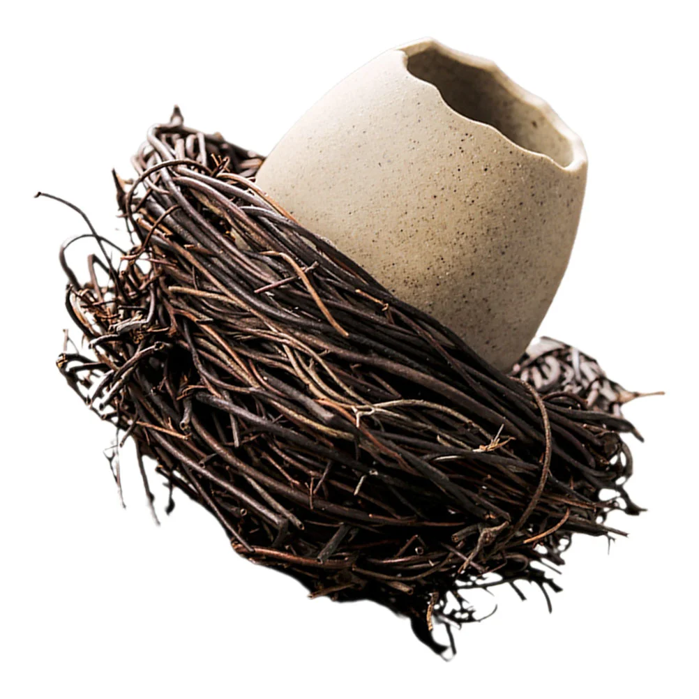 The Bird's Nest Ceramic Bisque Hydroponic Decorative Ostrich Eggshell Vase Plant Pot Parrot Ceramics Design Planter
The Bird's Nest Ceramic Bisque Hydroponic Decorative Ostrich Eggshell Vase Plant Pot Parrot Ceramics Design Planter