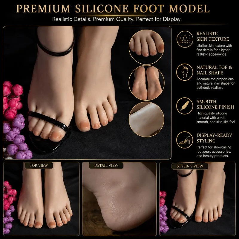 Display-Ready Realism Ultra Realistic Slicone Foot Model Display Model Simulation 1:1 Female Nail Art Practice Sandle Display
Display-Ready Realism Ultra Realistic Slicone Foot Model Display Model Simulation 1:1 Female Nail Art Practice Sandle Display