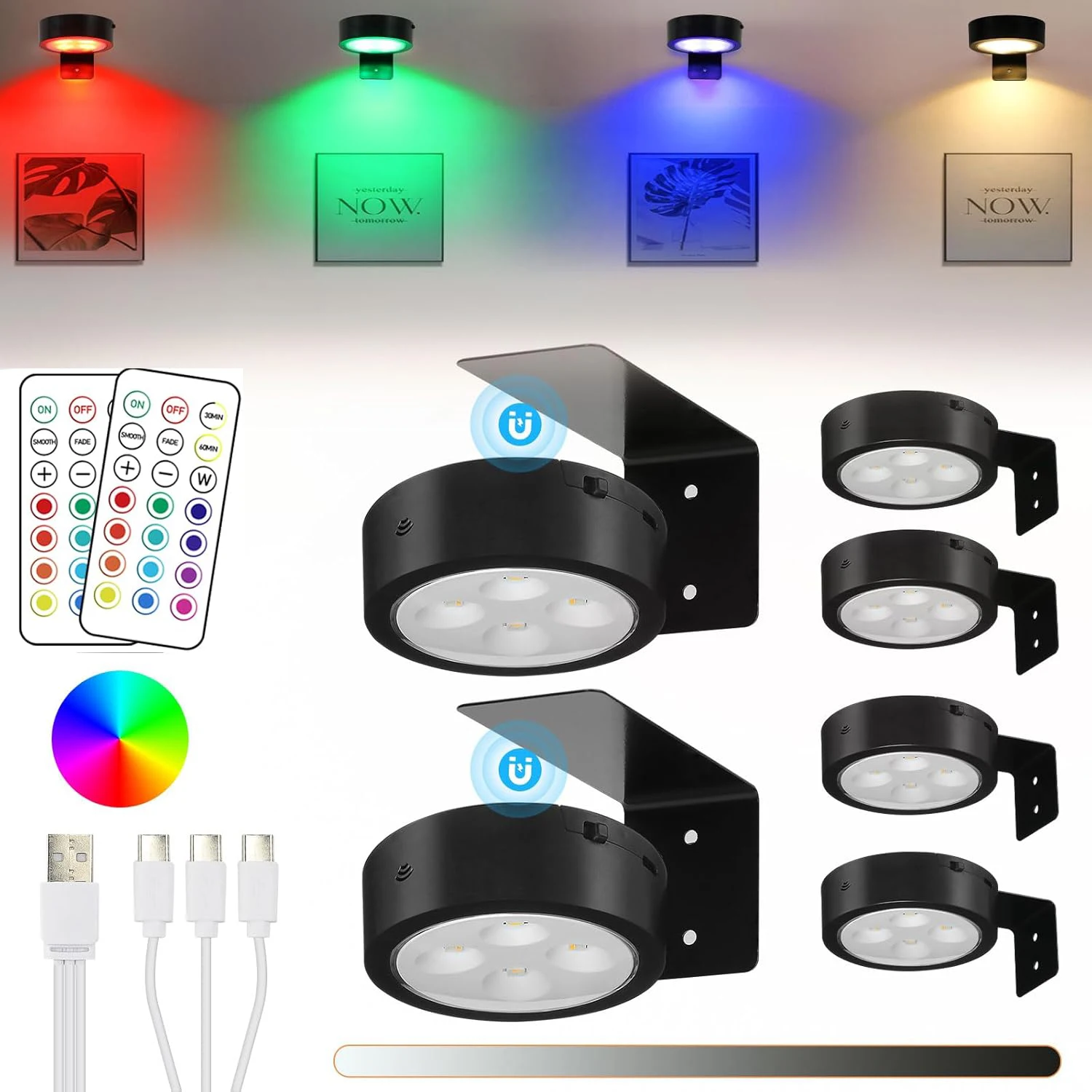 USB Rechargeable Magnetic Picture Light LED Decorative Display Art Lights Wireless Remote Control Dimmable RGB Wall Art
USB Rechargeable Magnetic Picture Light LED Decorative Display Art Lights Wireless Remote Control Dimmable RGB Wall Art