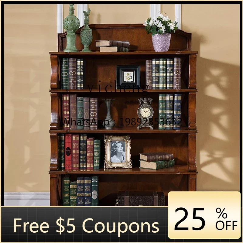 Solid Wood Bookshelf Multi-layer Floor-standing European Style Bookshelf Vintage Carved Storage Rack Household
Solid Wood Bookshelf Multi-layer Floor-standing European Style Bookshelf Vintage Carved Storage Rack Household