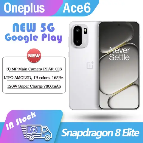 OnePlus Ace6 5G Unlocked Snapdragon8 Elite 6.83 inch AMOLED 165HZ 7800mAh SuperVOOC 120W Charge 50MP Google Ace 6 ColorOS16.0