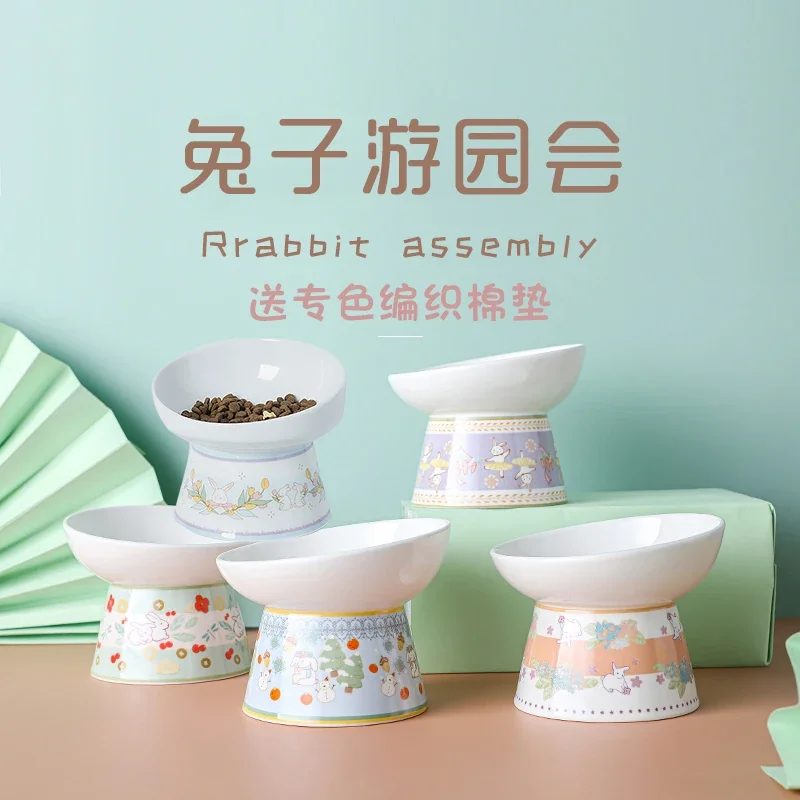 Japanese rabbit ceramic cat and dog water food bowl oblique mouth high protect cervical spine and prevent overturning
Japanese rabbit ceramic cat and dog water food bowl oblique mouth high protect cervical spine and prevent overturning