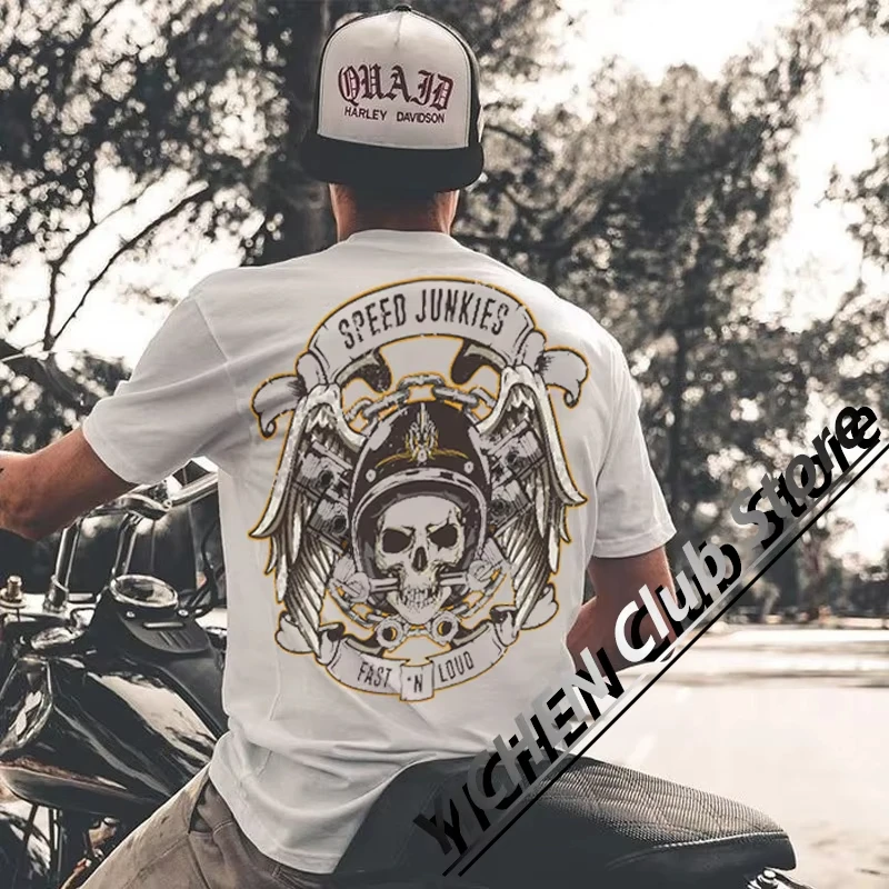 American Street Style Ins Hip Hop Trendy Brand Skull Cartoon Print Short-Sleeved Fitness Cycling Men's and Women's Motorcycle
American Street Style Ins Hip Hop Trendy Brand Skull Cartoon Print Short-Sleeved Fitness Cycling Men's and Women's Motorcycle