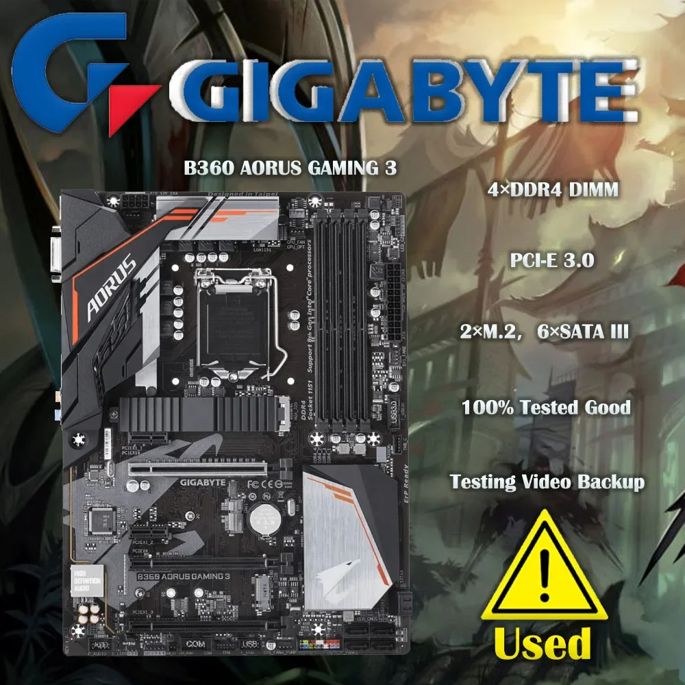 Материнская плата Gigabyte B360 AORUS GAMING 3 LGA 1151 DDR4 64G HDMI DVI для настольного ПК
Материнская плата Gigabyte B360 AORUS GAMING 3 LGA 1151 DDR4 64G HDMI DVI для настольного ПК