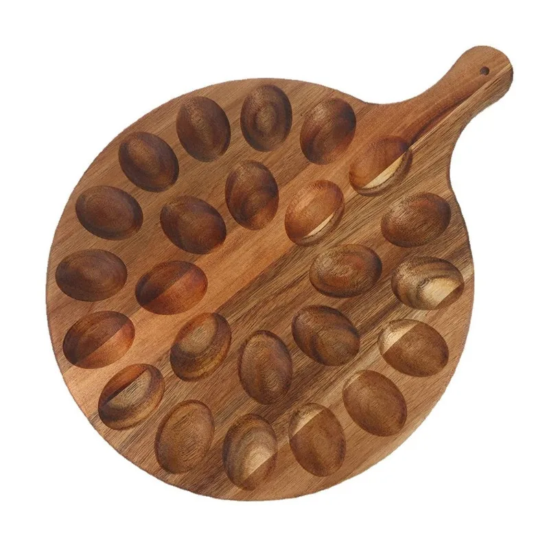 Wooden grid fixed egg rack with handle creative solid wood multi-grid kitchen storage egg tray display tray
Wooden grid fixed egg rack with handle creative solid wood multi-grid kitchen storage egg tray display tray