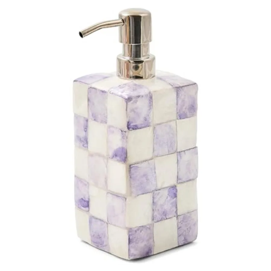 Capiz Soap Pump, Soap Dispenser for Bathroom or Kitchen, Purple-and-White
Capiz Soap Pump, Soap Dispenser for Bathroom or Kitchen, Purple-and-White