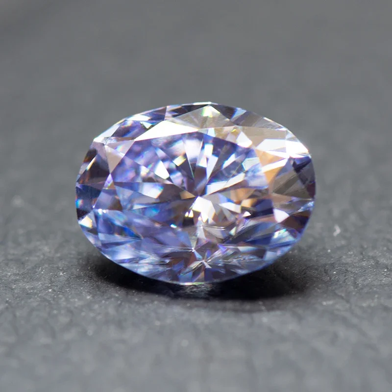 Moissanite Stone Lavender Colour Oval Cut Lab Created Synthetic Gemstone Passed Diamond Tester Comes with GRA Certificate
Moissanite Stone Lavender Colour Oval Cut Lab Created Synthetic Gemstone Passed Diamond Tester Comes with GRA Certificate