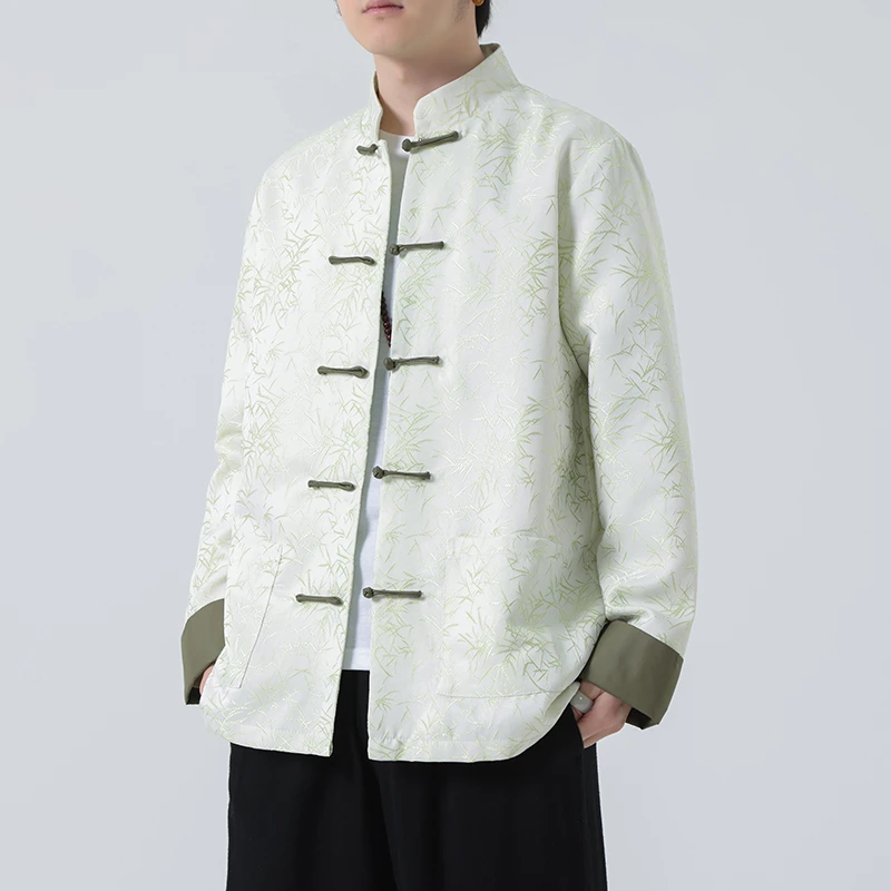 Новый китайский мужской костюм Jaet Long Sve Bamboo Le Tang, пальто цвета Blo на пуговицах, модная верхняя одежда, осенняя мода 
Новый китайский мужской костюм Jaet Long Sve Bamboo Le Tang, пальто цвета Blo на пуговицах, модная верхняя одежда, осенняя мода