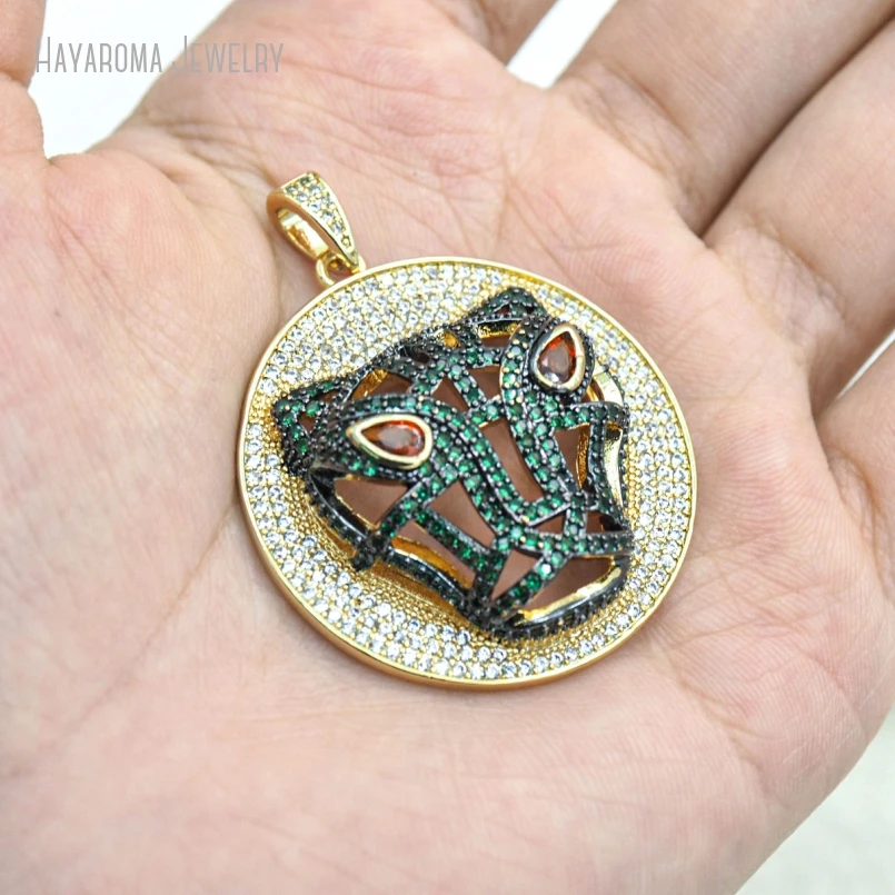 5Pcs Gold Color Metal Cubic Zirconia Jewelry Round Coin Shape Circle Animal Leopard Head Copper Wholesale Pendant
5Pcs Gold Color Metal Cubic Zirconia Jewelry Round Coin Shape Circle Animal Leopard Head Copper Wholesale Pendant