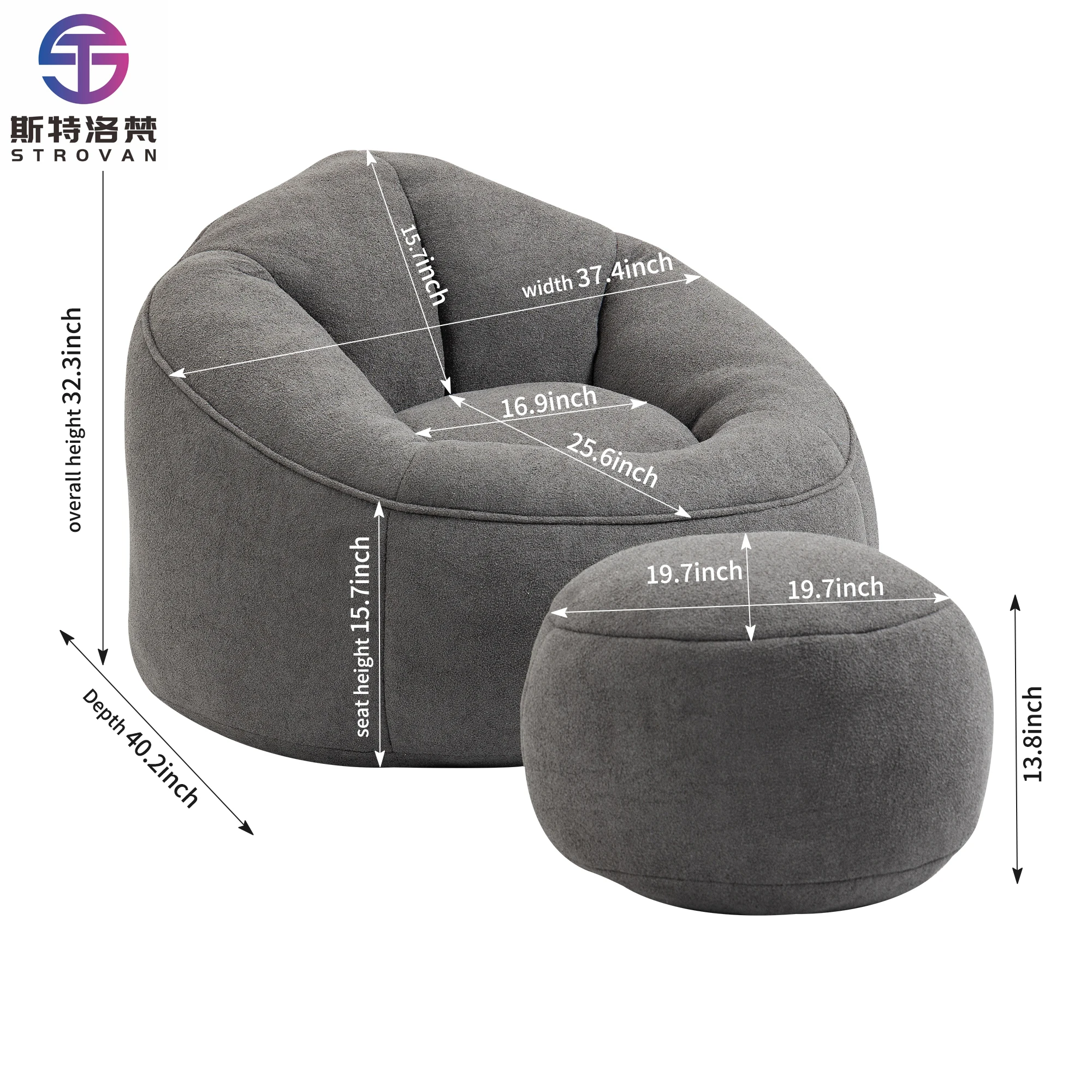 Modern Bedding Bean Bag Sofa Chair with Adjustable Height Microfiber Upholstery High Pressure Foam Padded Footrest for Adults
Modern Bedding Bean Bag Sofa Chair with Adjustable Height Microfiber Upholstery High Pressure Foam Padded Footrest for Adults