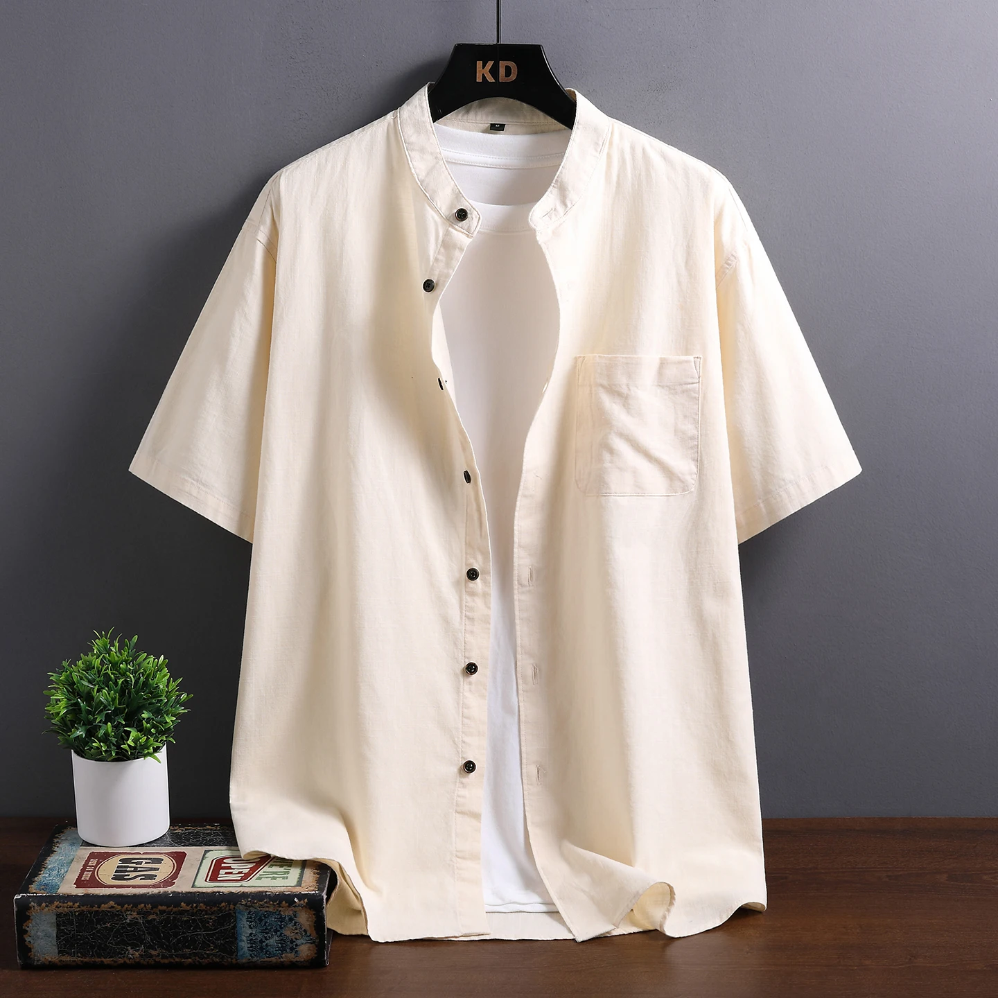 Solid Color 100% Cotton Short Sleeve Shirts 2026 Summer Men's Tops & Tees Streetwear Loose Blouse Stand Collar Button-downshirt
Solid Color 100% Cotton Short Sleeve Shirts 2026 Summer Men's Tops & Tees Streetwear Loose Blouse Stand Collar Button-downshirt