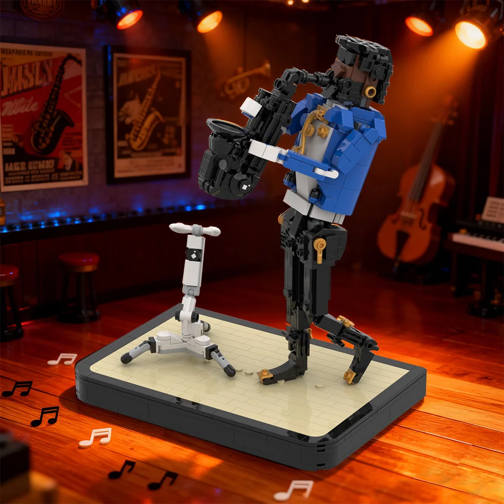 MOC Jazz Alto Saxophonist Building Blocks Saxophonist Concert Stage Scene Bricks Toy for Adults Gift
MOC Jazz Alto Saxophonist Building Blocks Saxophonist Concert Stage Scene Bricks Toy for Adults Gift