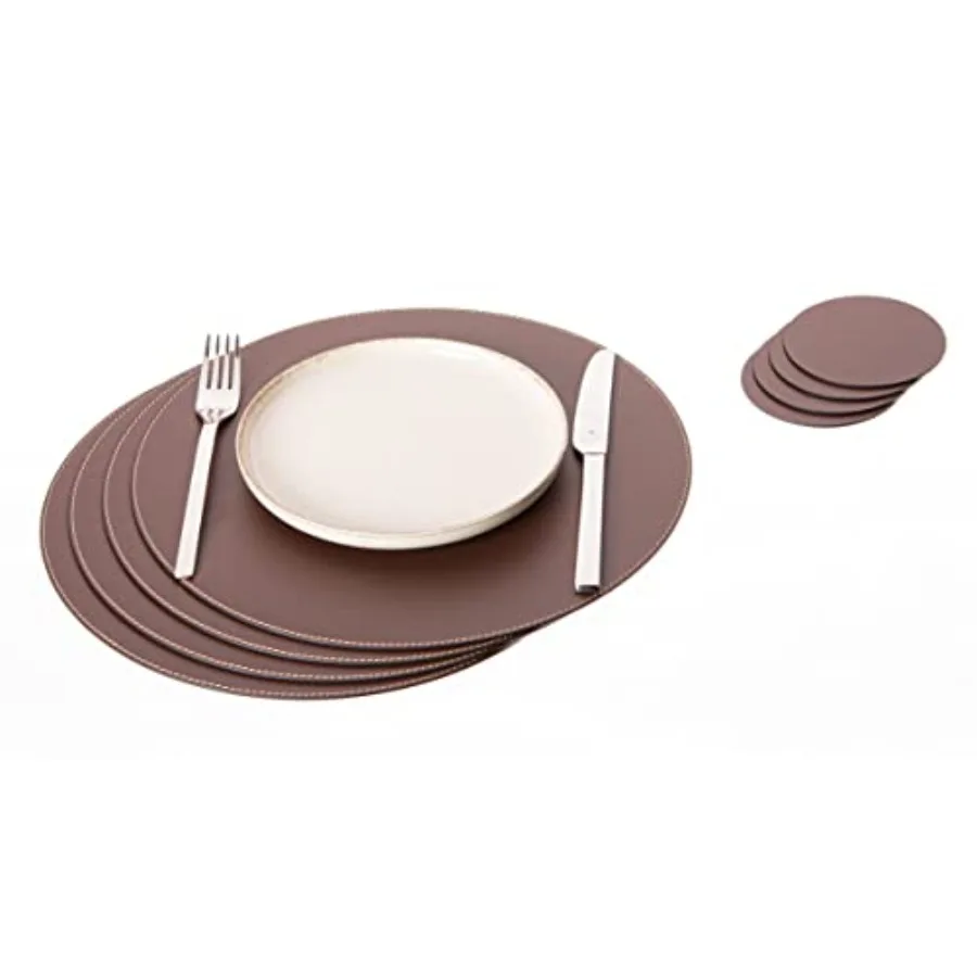 Set of Small Round Placemats and Coasters 4 Table Mats and 4 Coasters Place mats 12.99 Inch Recycled Leather
Set of Small Round Placemats and Coasters 4 Table Mats and 4 Coasters Place mats 12.99 Inch Recycled Leather
